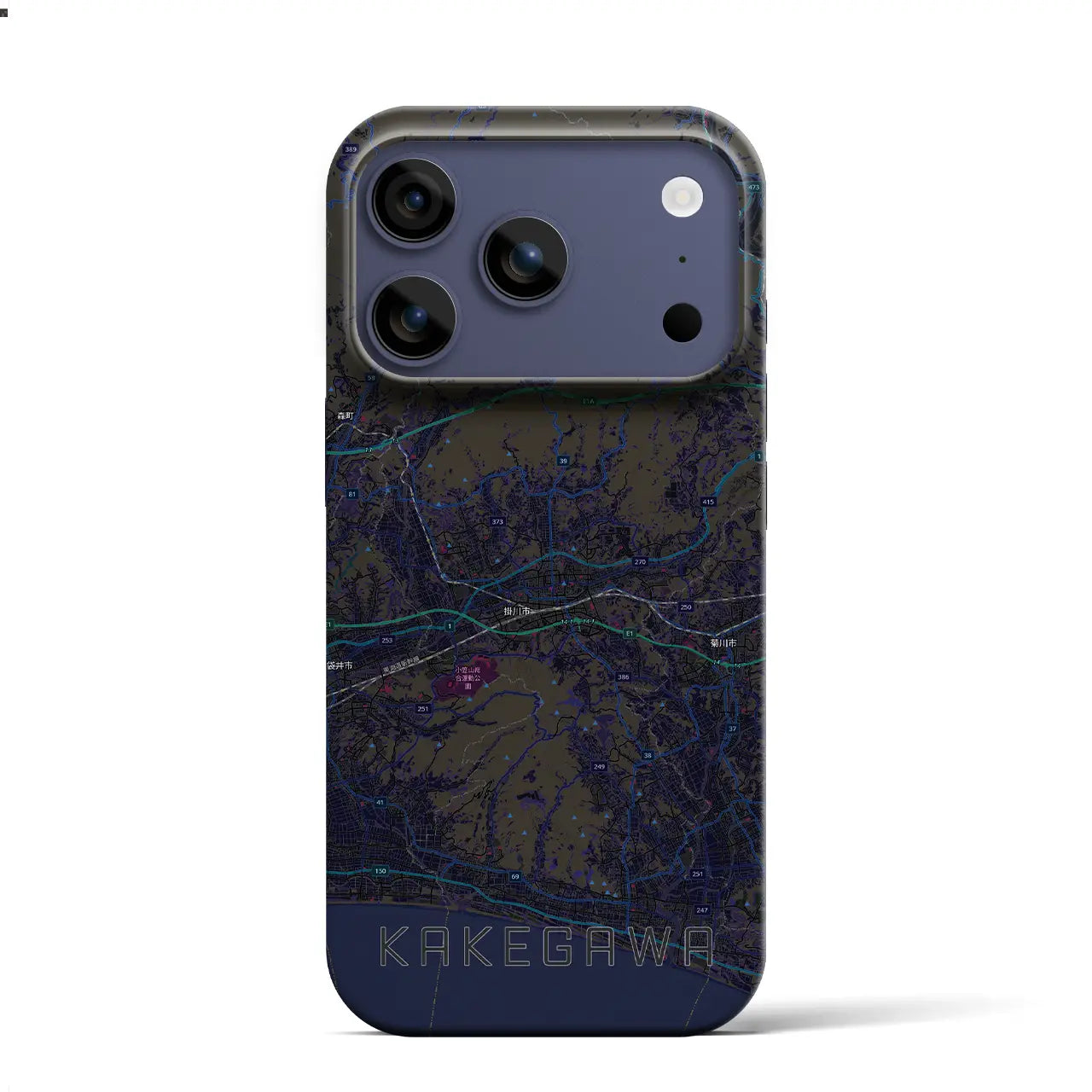 【掛川3（静岡県）】地図柄iPhoneケース（バックカバータイプ）