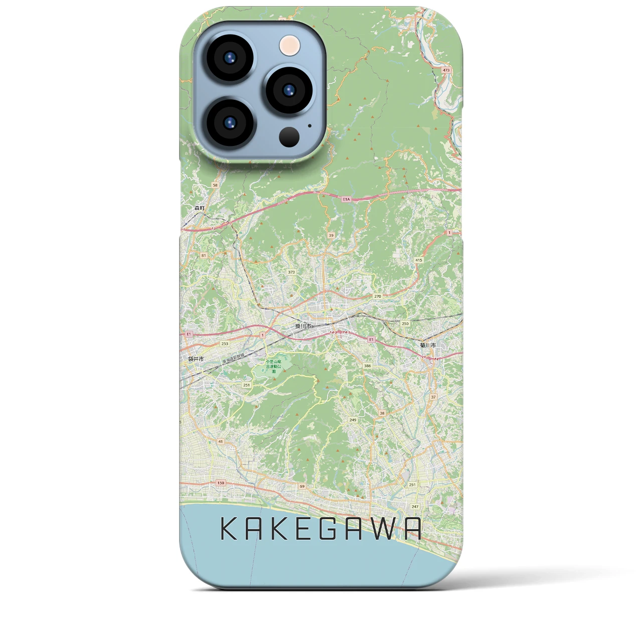 【掛川3（静岡県）】地図柄iPhoneケース（バックカバータイプ）ナチュラル・iPhone 13 Pro Max 用