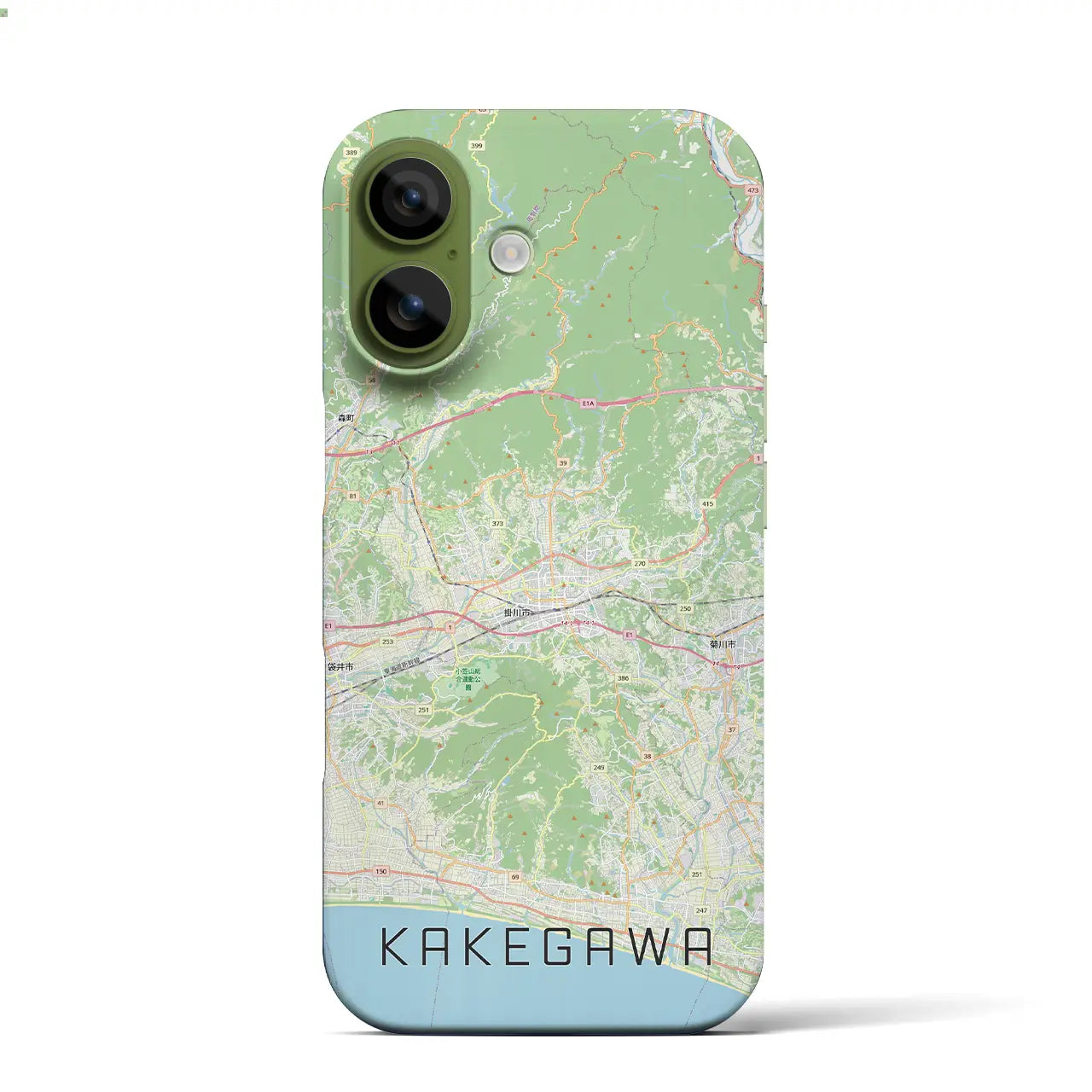 【掛川3（静岡県）】地図柄iPhoneケース（バックカバータイプ）