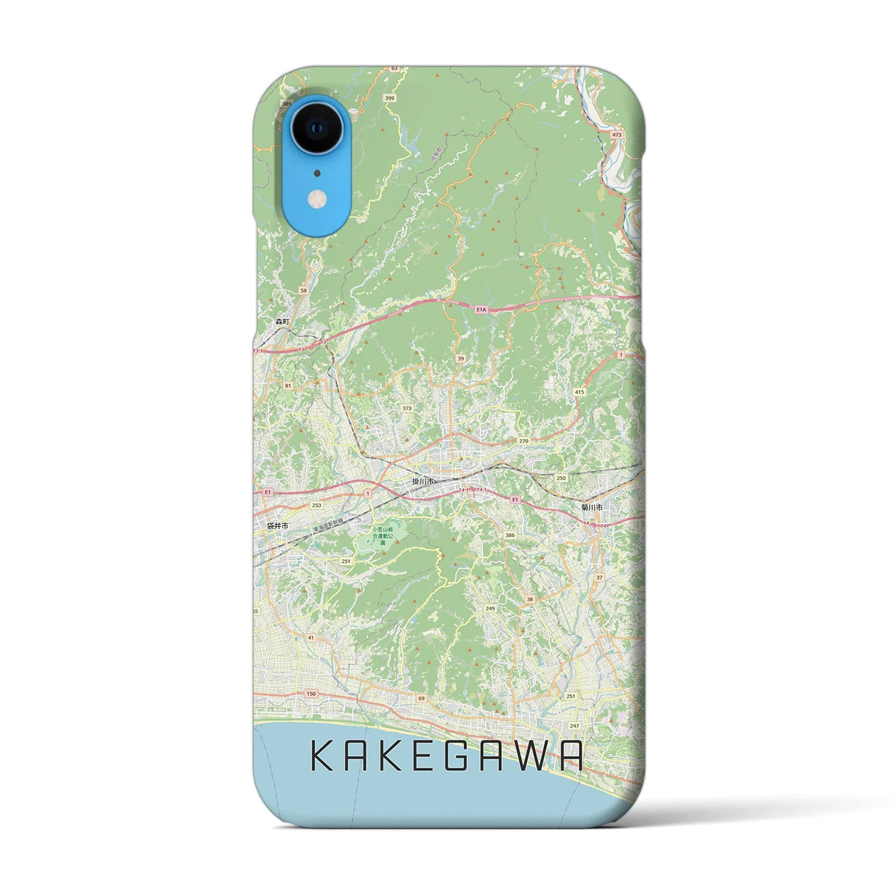 【掛川3（静岡県）】地図柄iPhoneケース（バックカバータイプ）ナチュラル・iPhone XR 用