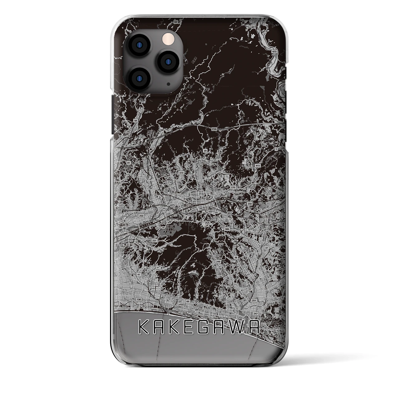 【掛川3（静岡県）】地図柄iPhoneケース（クリアタイプ）