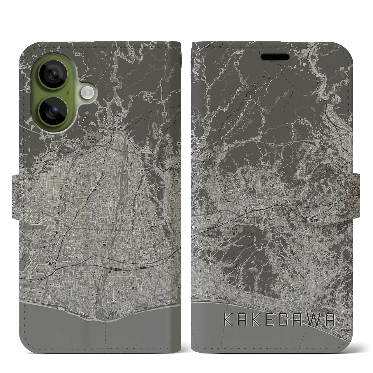 【掛川3（静岡県）】地図柄iPhoneケース（手帳タイプ）