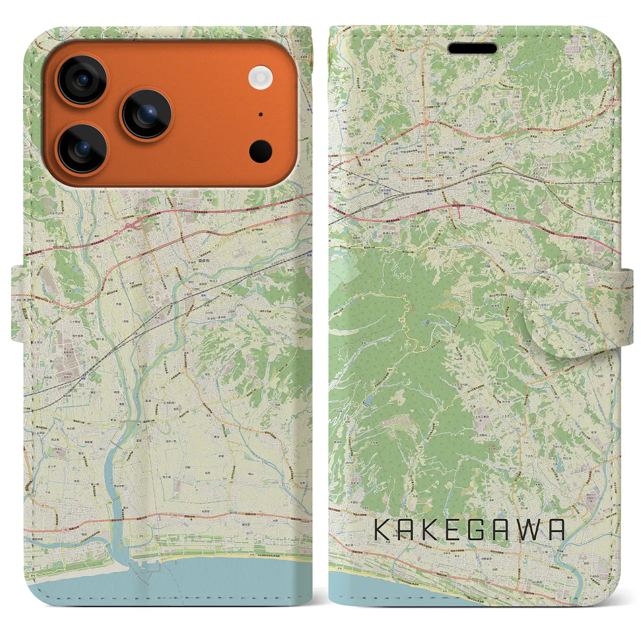 【掛川（静岡県）】地図柄iPhoneケース（手帳タイプ）