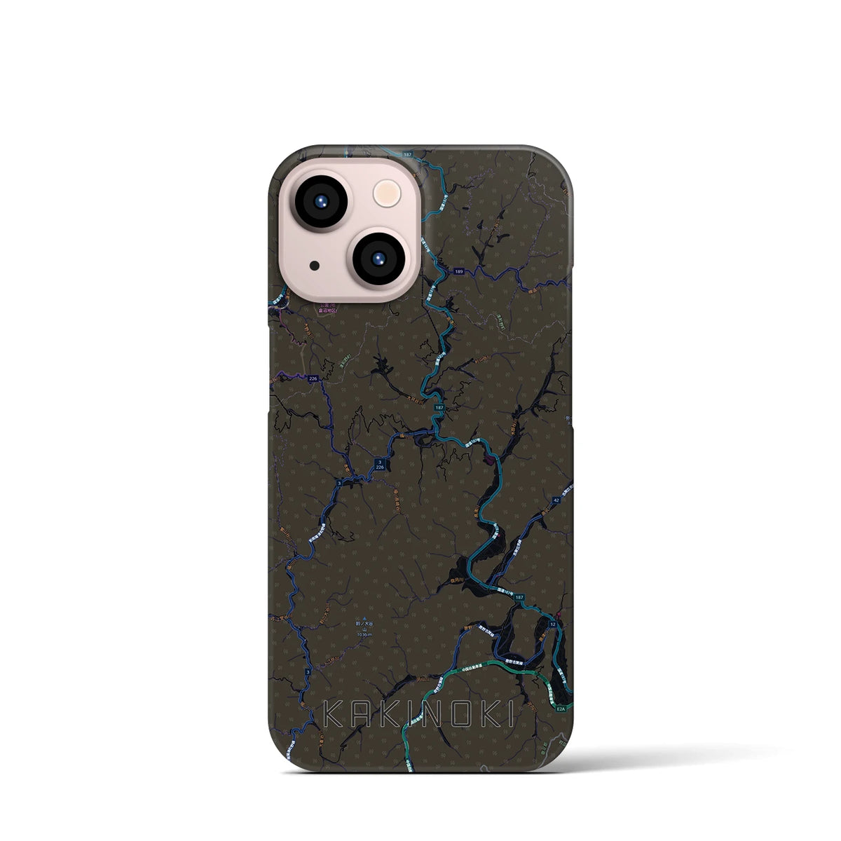 【柿木（島根県）】地図柄iPhoneケース（バックカバータイプ）
