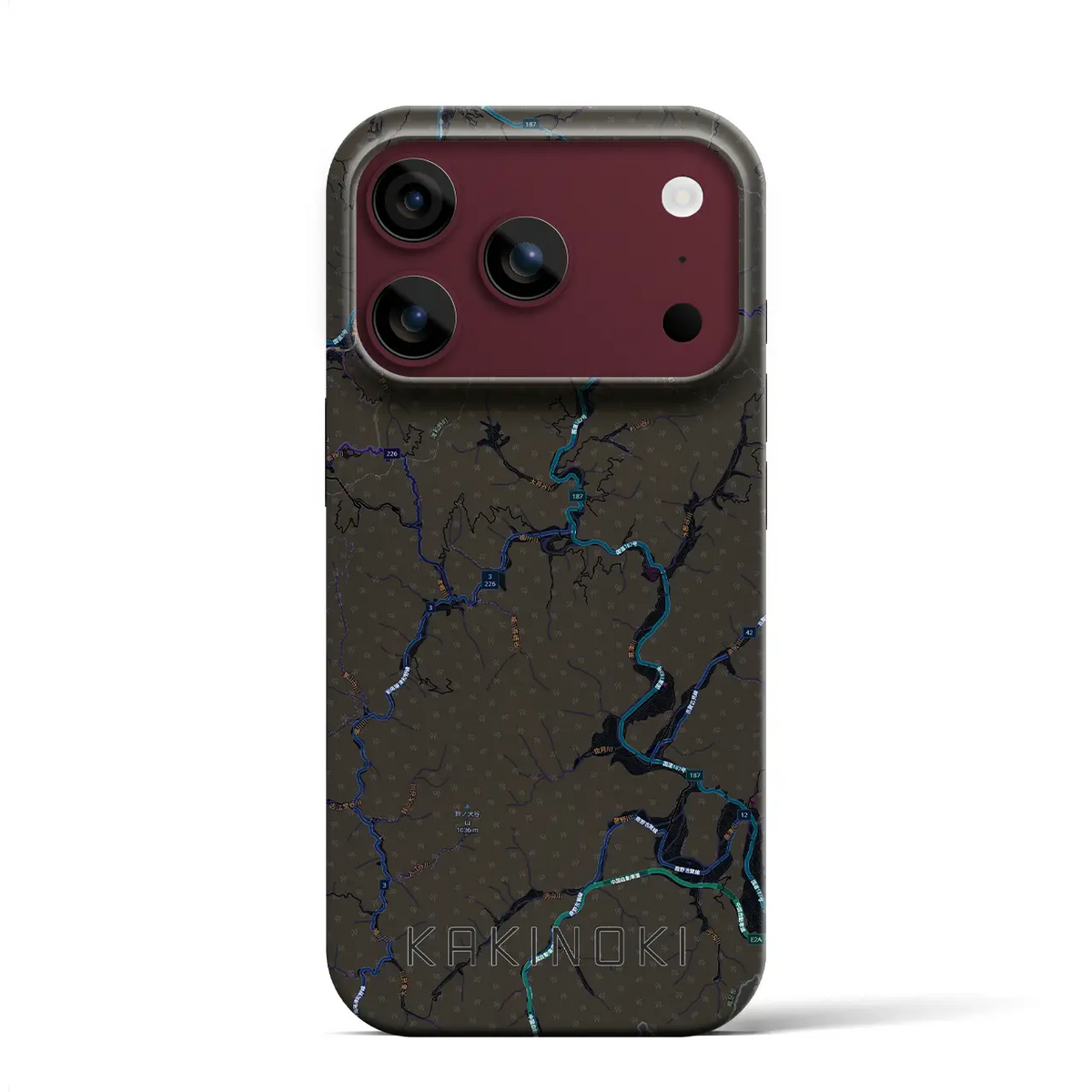 【柿木（島根県）】地図柄iPhoneケース（バックカバータイプ）
