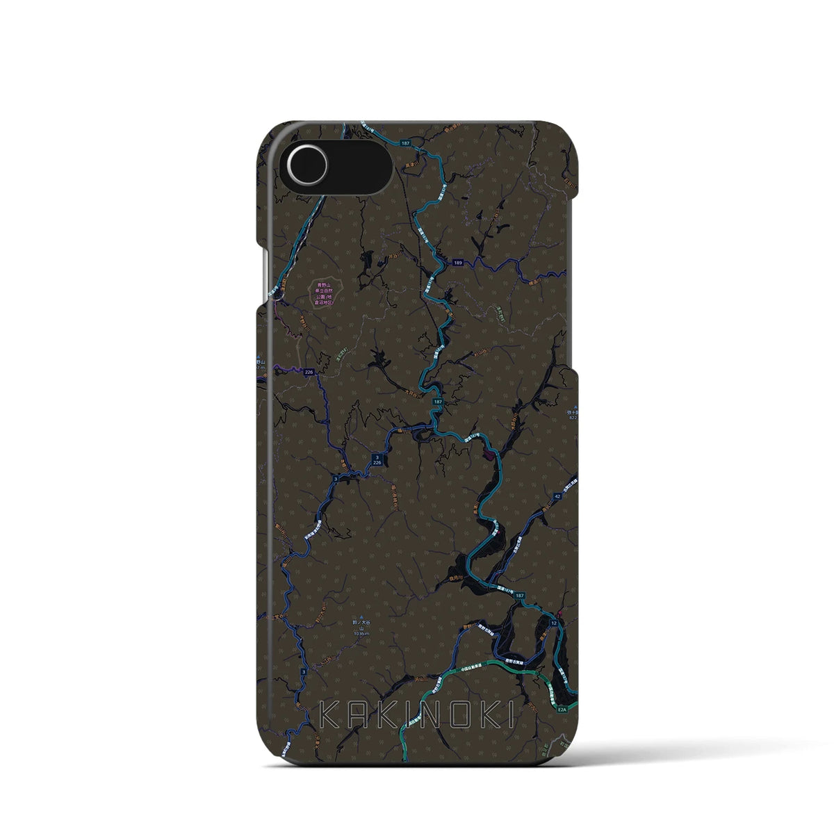 【柿木（島根県）】地図柄iPhoneケース（バックカバータイプ）