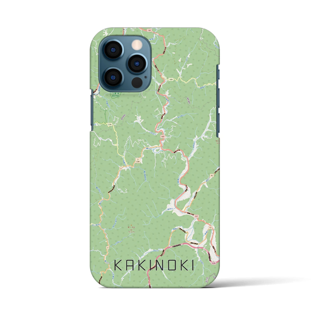 【柿木（島根県）】地図柄iPhoneケース（バックカバータイプ）