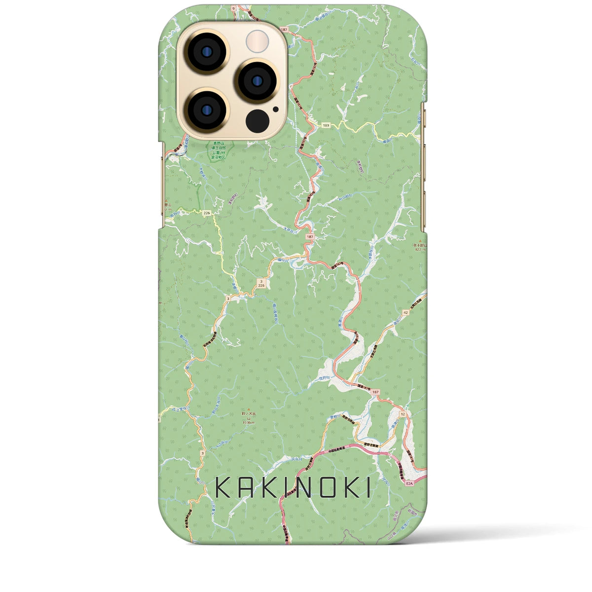 【柿木（島根県）】地図柄iPhoneケース（バックカバータイプ）
