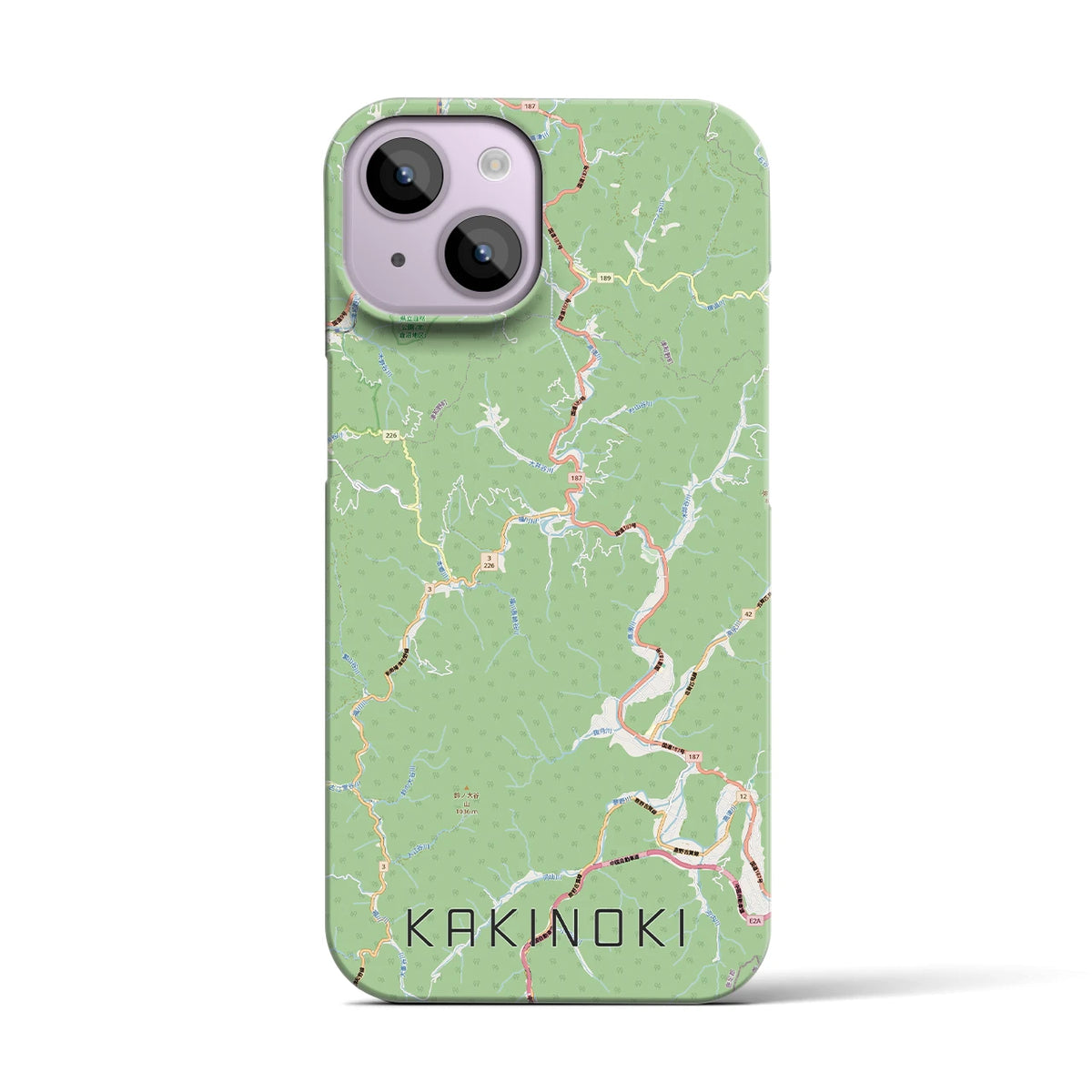 【柿木（島根県）】地図柄iPhoneケース（バックカバータイプ）