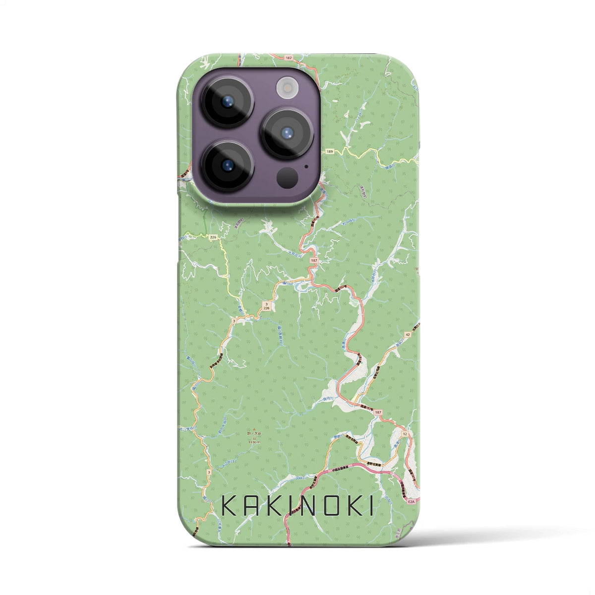 【柿木（島根県）】地図柄iPhoneケース（バックカバータイプ）