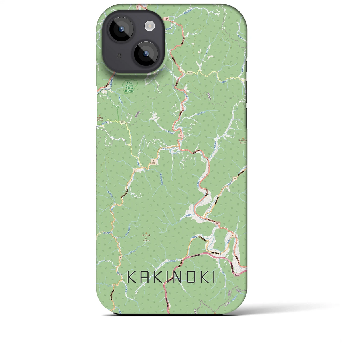 【柿木（島根県）】地図柄iPhoneケース（バックカバータイプ）