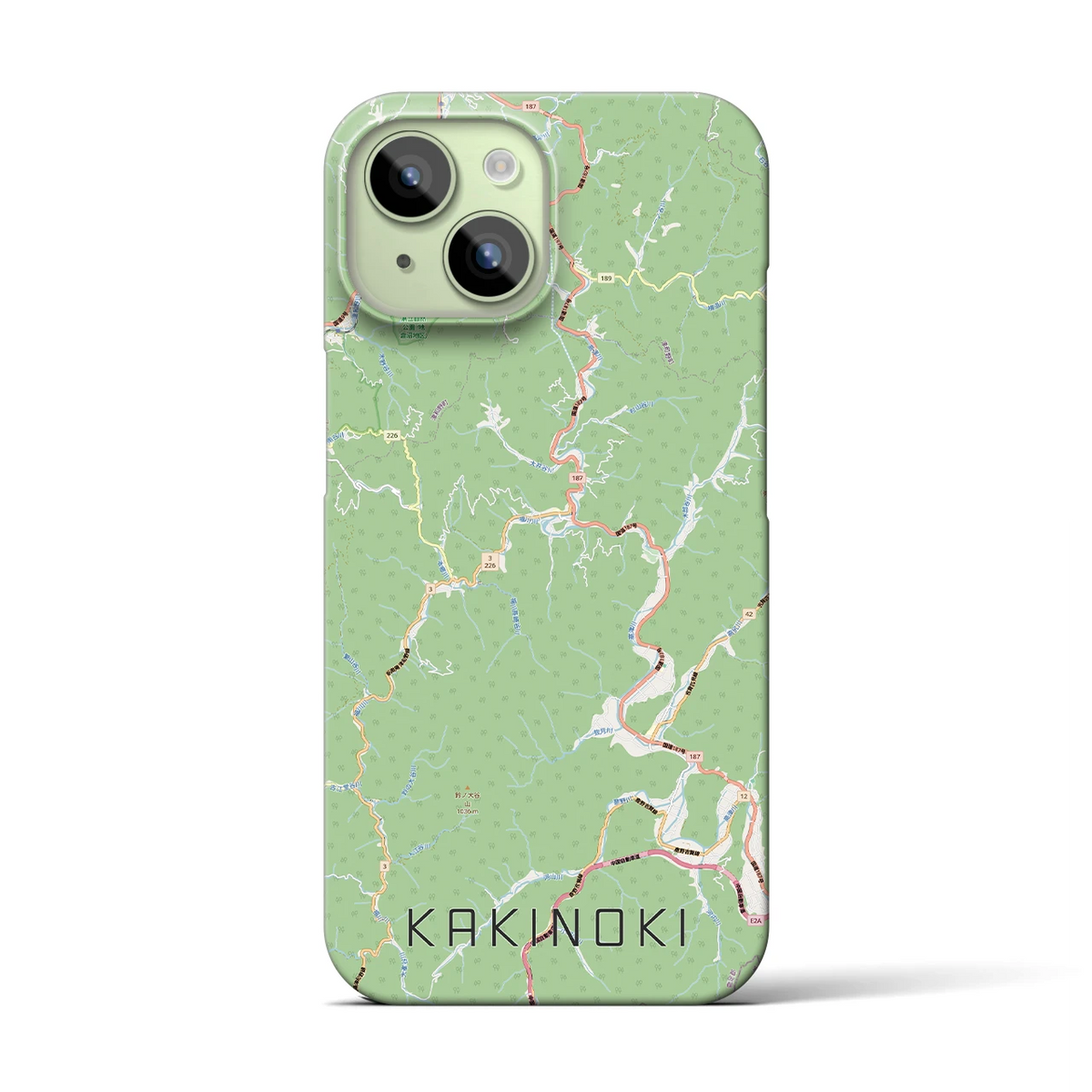 【柿木（島根県）】地図柄iPhoneケース（バックカバータイプ）