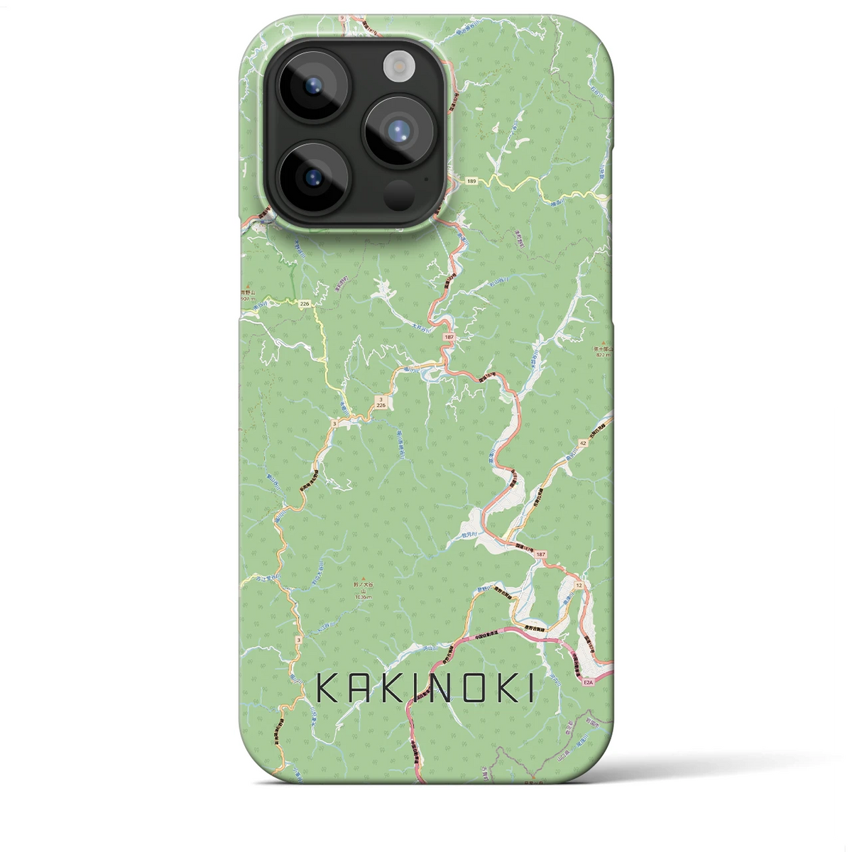 【柿木（島根県）】地図柄iPhoneケース（バックカバータイプ）