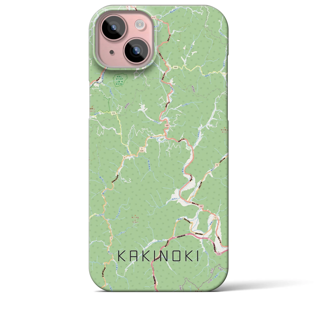 【柿木（島根県）】地図柄iPhoneケース（バックカバータイプ）