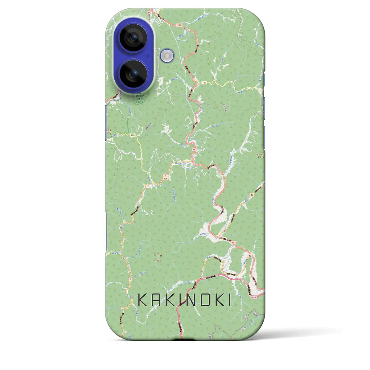 【柿木（島根県）】地図柄iPhoneケース（バックカバータイプ）