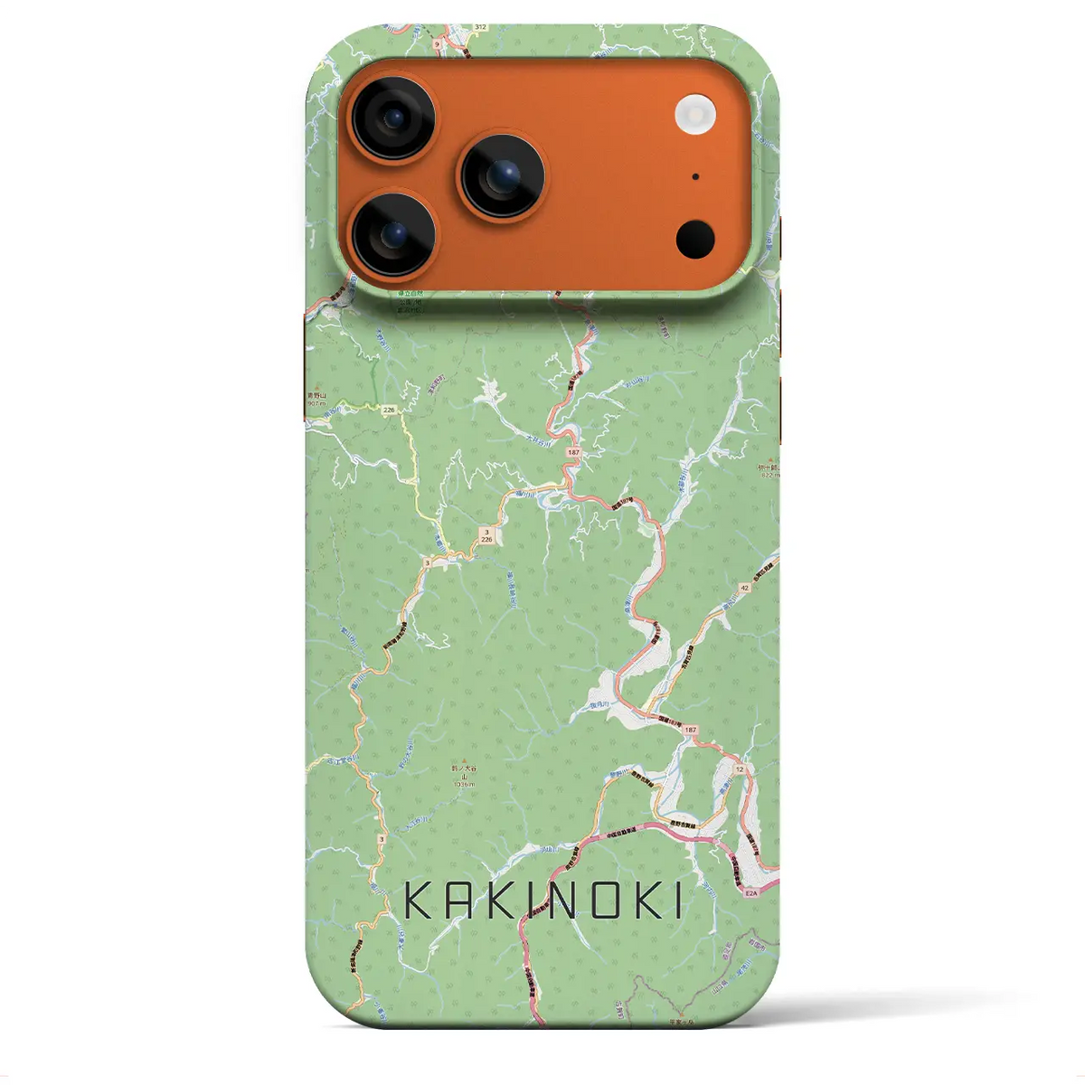 【柿木（島根県）】地図柄iPhoneケース（バックカバータイプ）