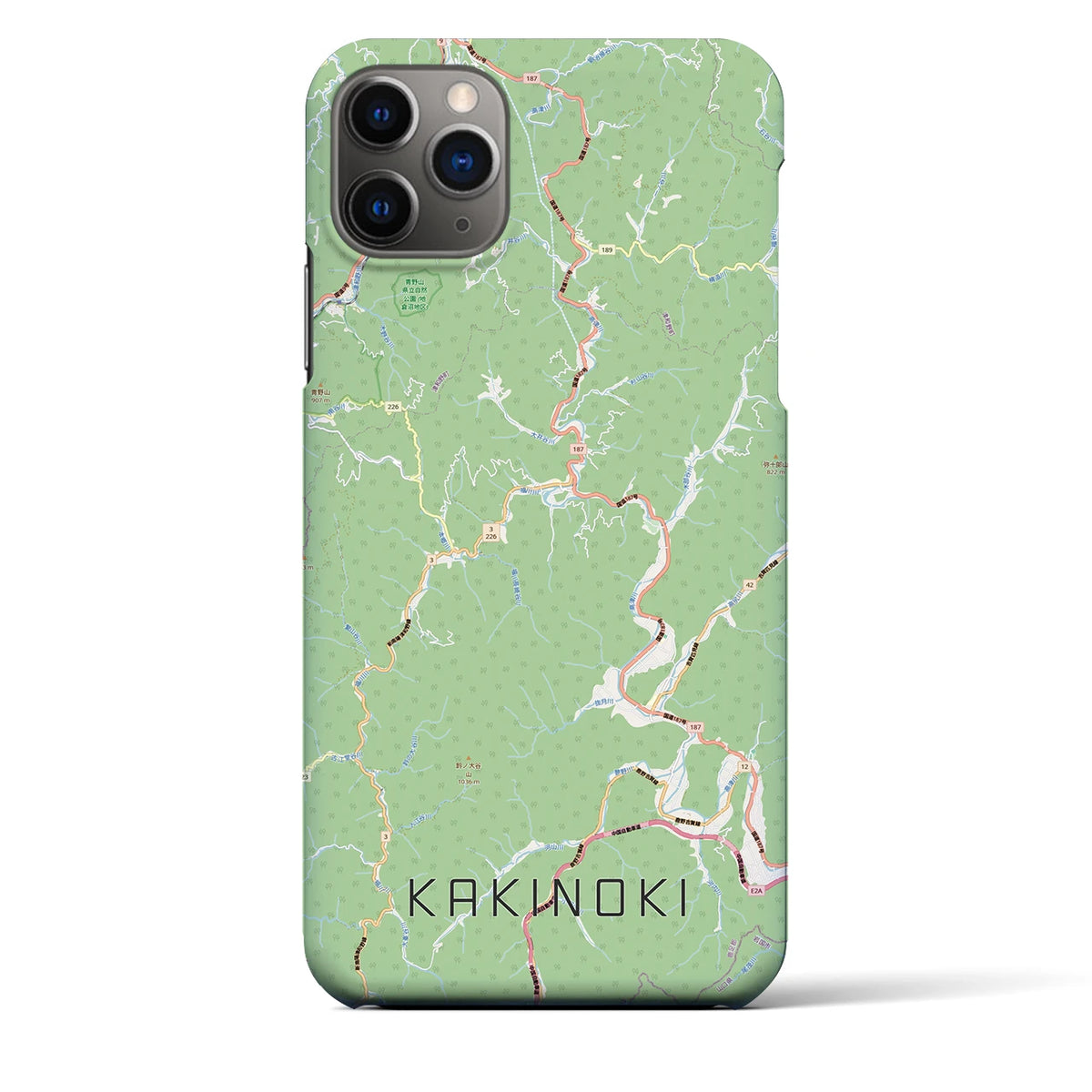 【柿木（島根県）】地図柄iPhoneケース（バックカバータイプ）
