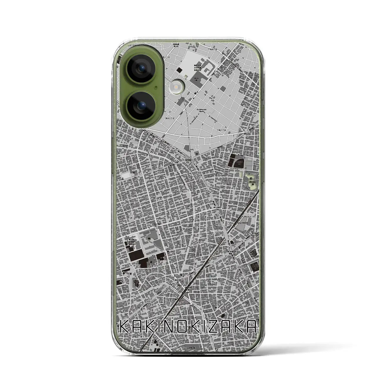 【柿の木坂（東京都）】地図柄iPhoneケース（クリアタイプ）