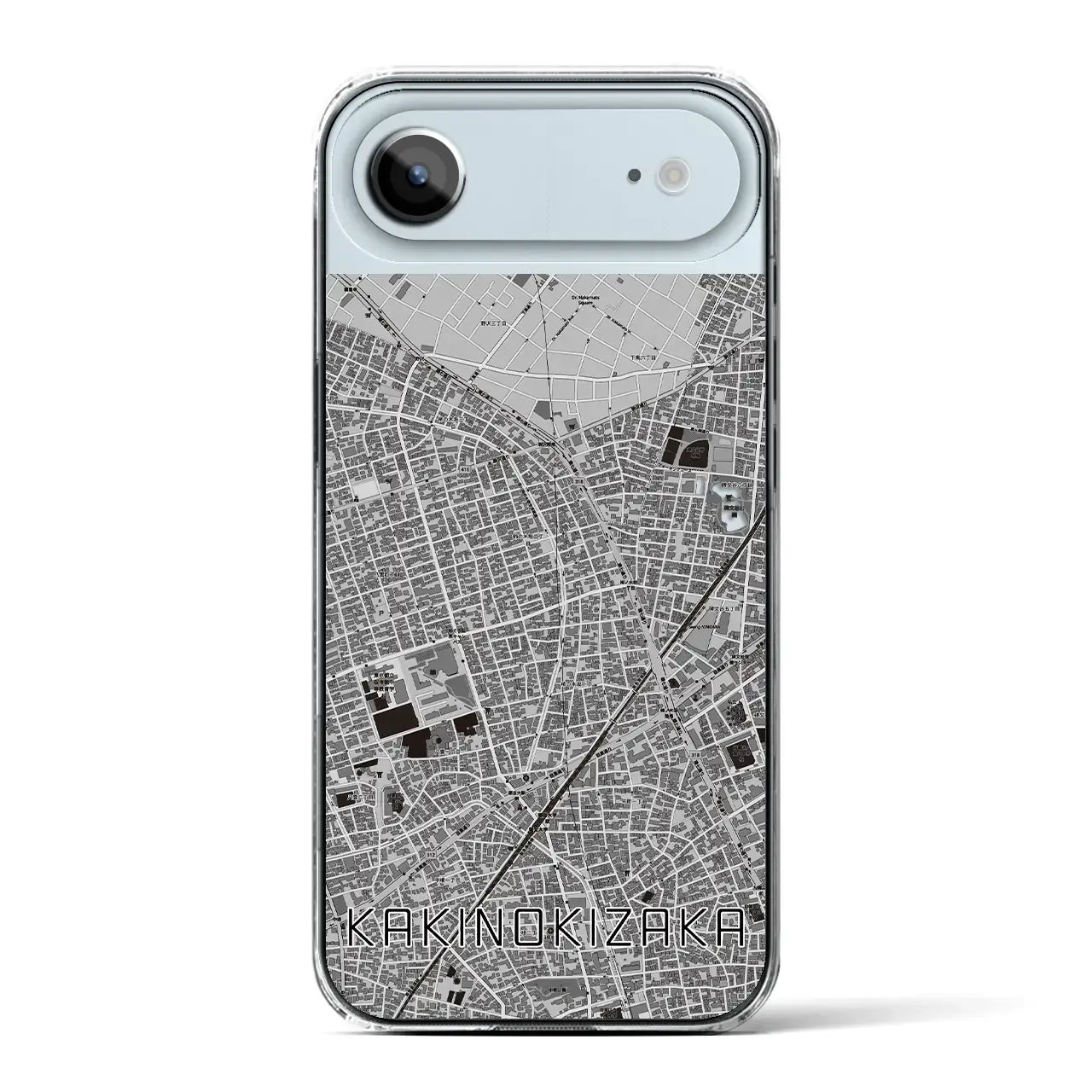 【柿の木坂（東京都）】地図柄iPhoneケース（クリアタイプ）モノトーン・iPhone 17 Pro Max 用