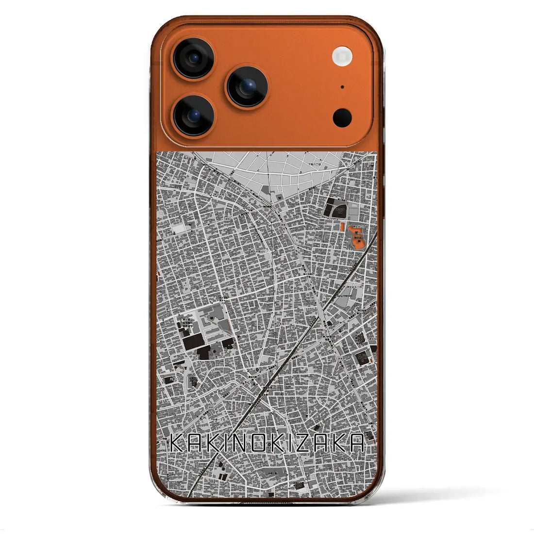 【柿の木坂（東京都）】地図柄iPhoneケース（クリアタイプ）