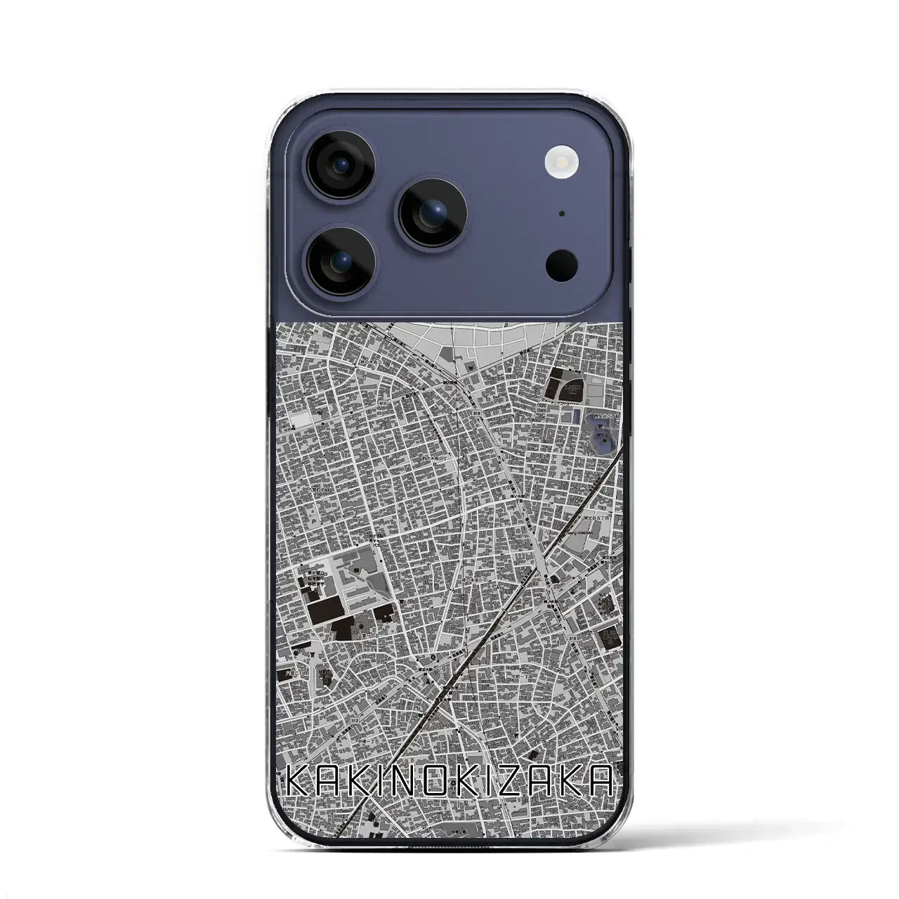 【柿の木坂（東京都）】地図柄iPhoneケース（クリアタイプ）