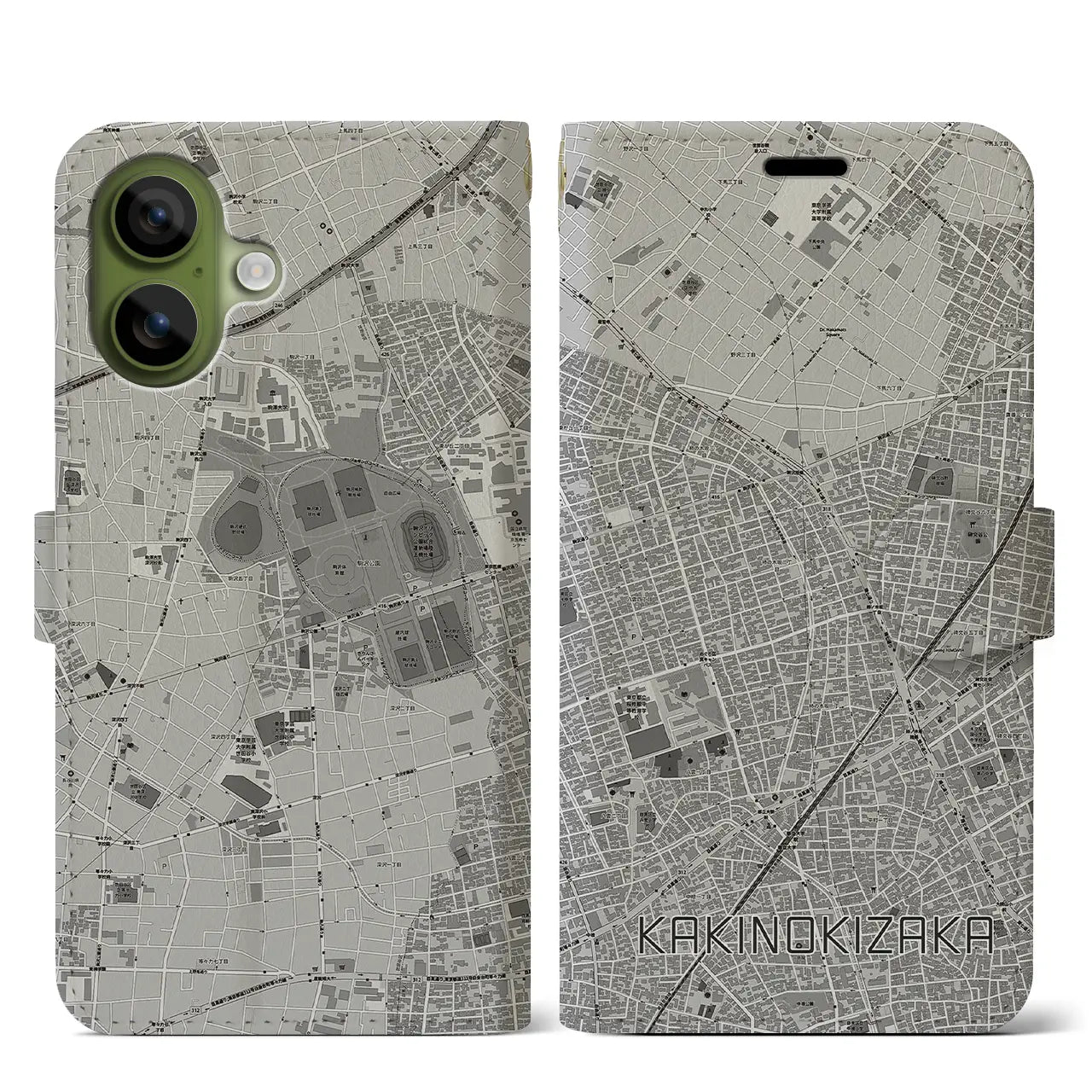 【柿の木坂（東京都）】地図柄iPhoneケース（手帳タイプ）