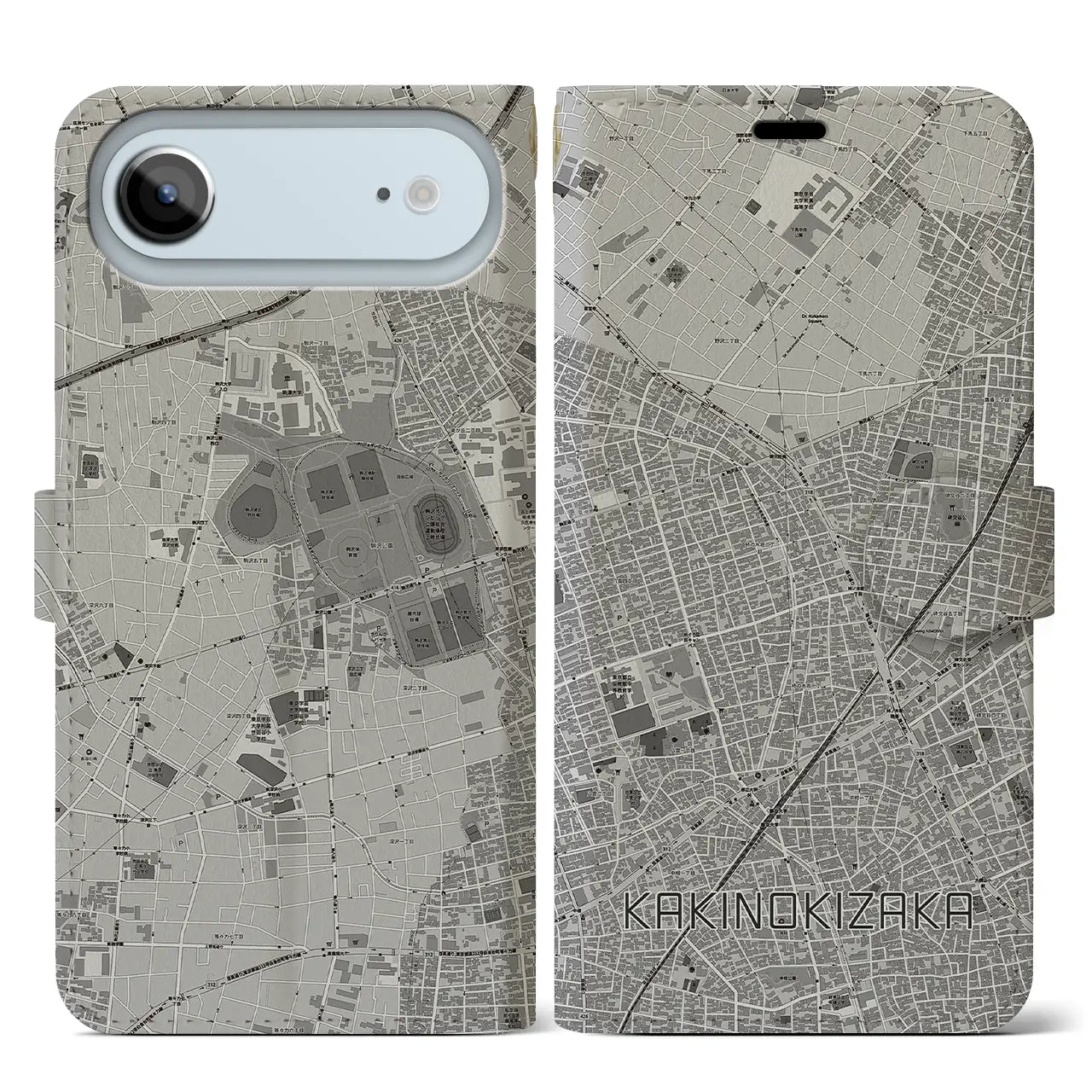 【柿の木坂（東京都）】地図柄iPhoneケース（手帳タイプ）