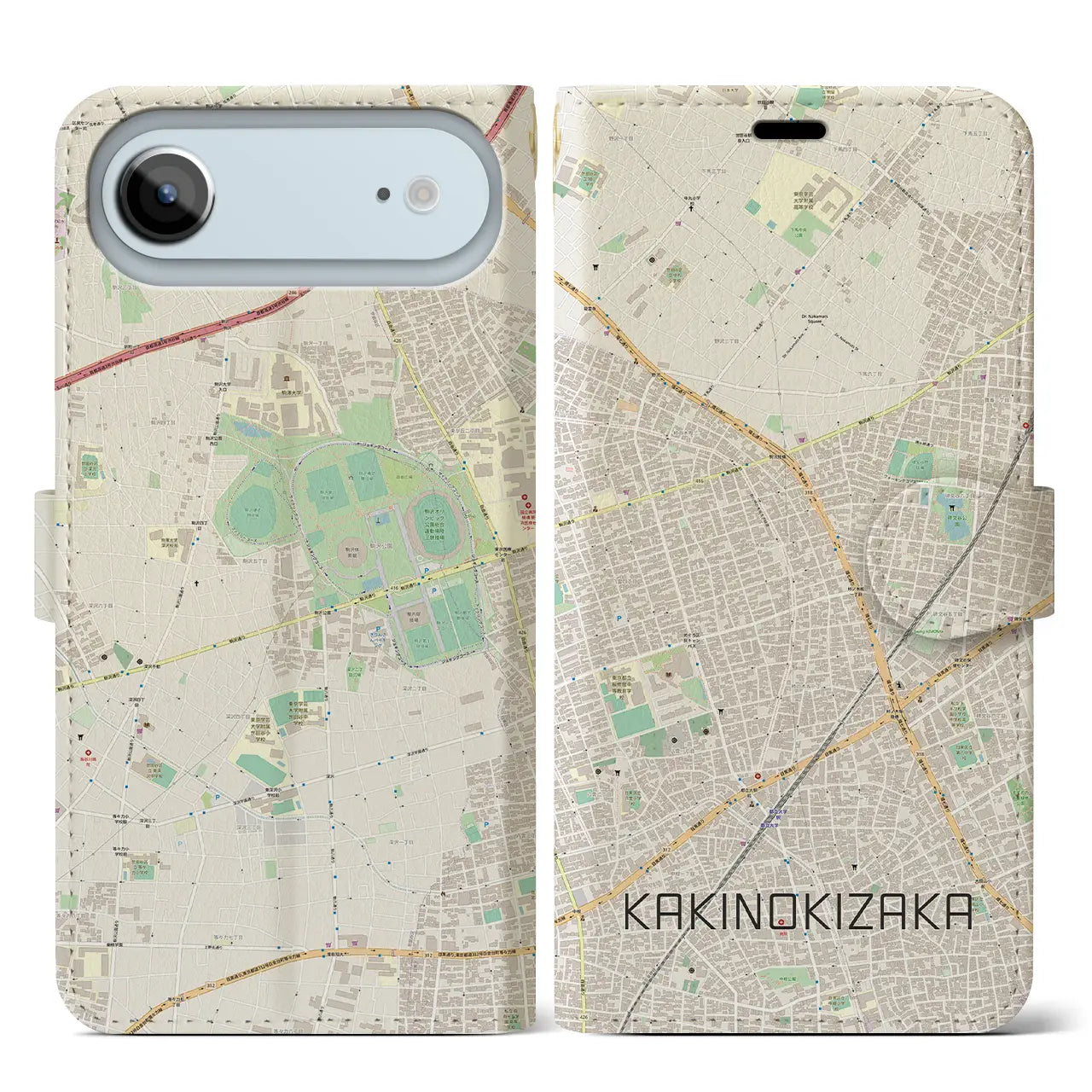 【柿の木坂（東京都）】地図柄iPhoneケース（手帳タイプ）