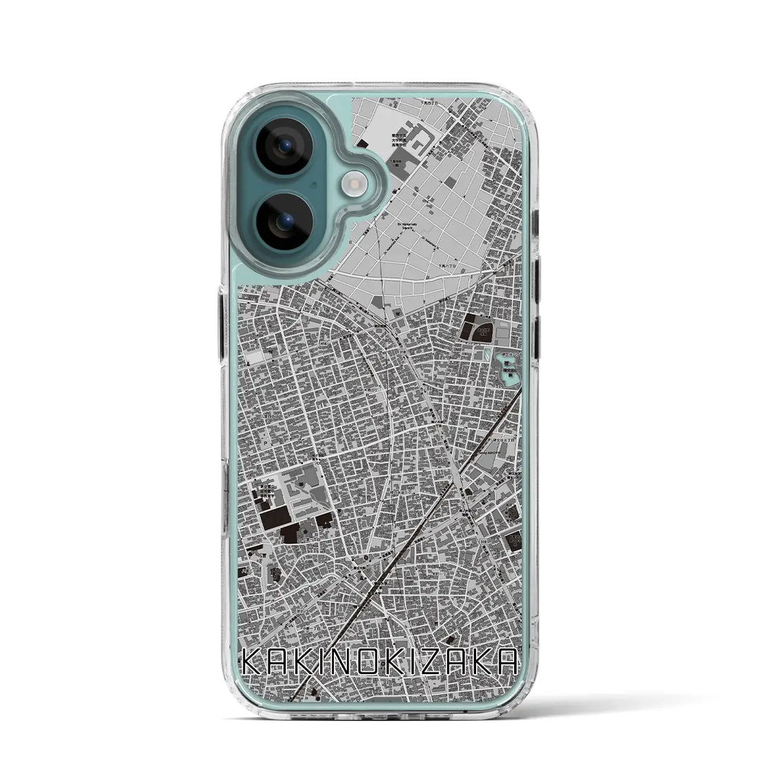 【柿の木坂（東京都）】地図柄iPhoneケース（MagSafeタイプ）モノトーン・iPhone 16 Pro 用