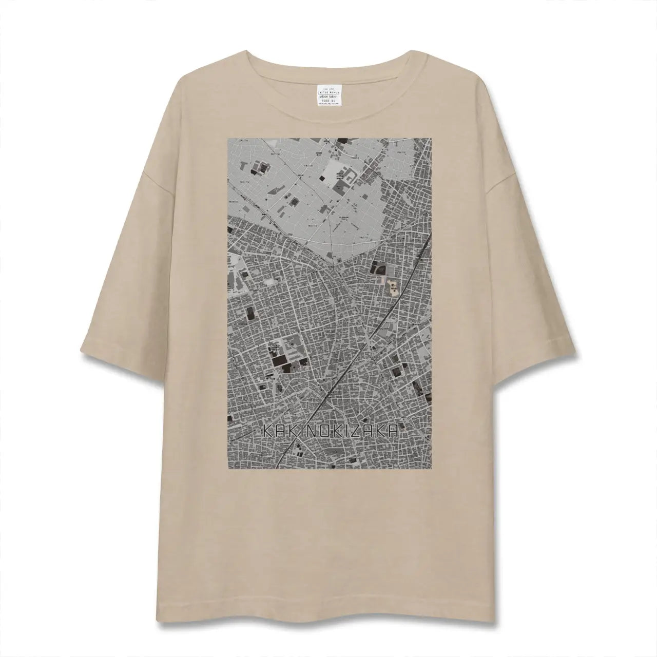 【柿の木坂（東京都）】地図柄ビッグシルエットTシャツ