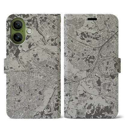 【柿生（神奈川県）】地図柄iPhoneケース（手帳タイプ）