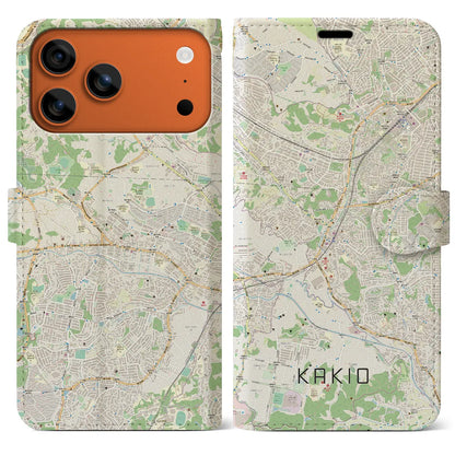 【柿生（神奈川県）】地図柄iPhoneケース（手帳タイプ）