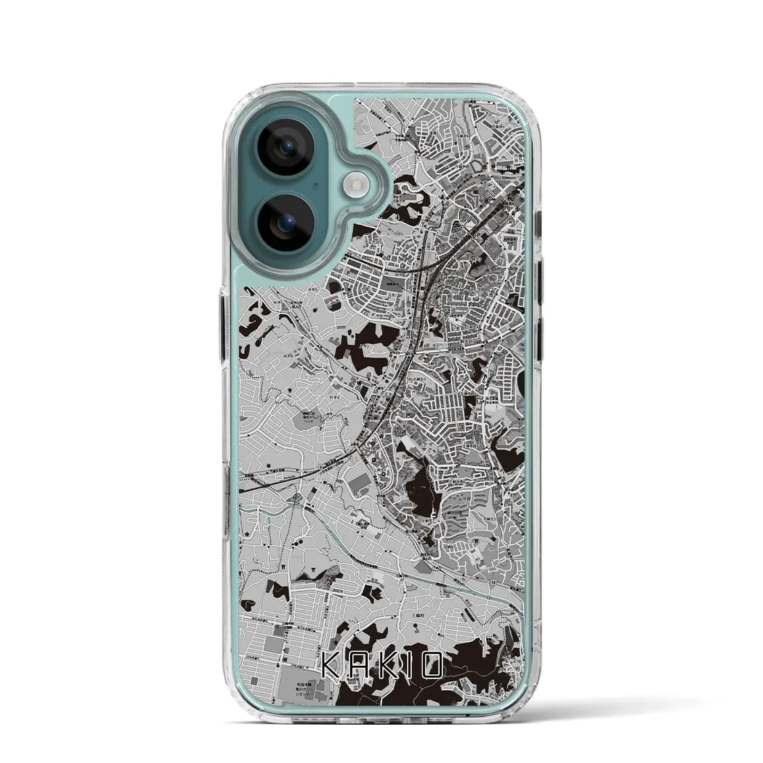 【柿生（神奈川県）】地図柄iPhoneケース（MagSafeタイプ）モノトーン・iPhone 16 Pro 用