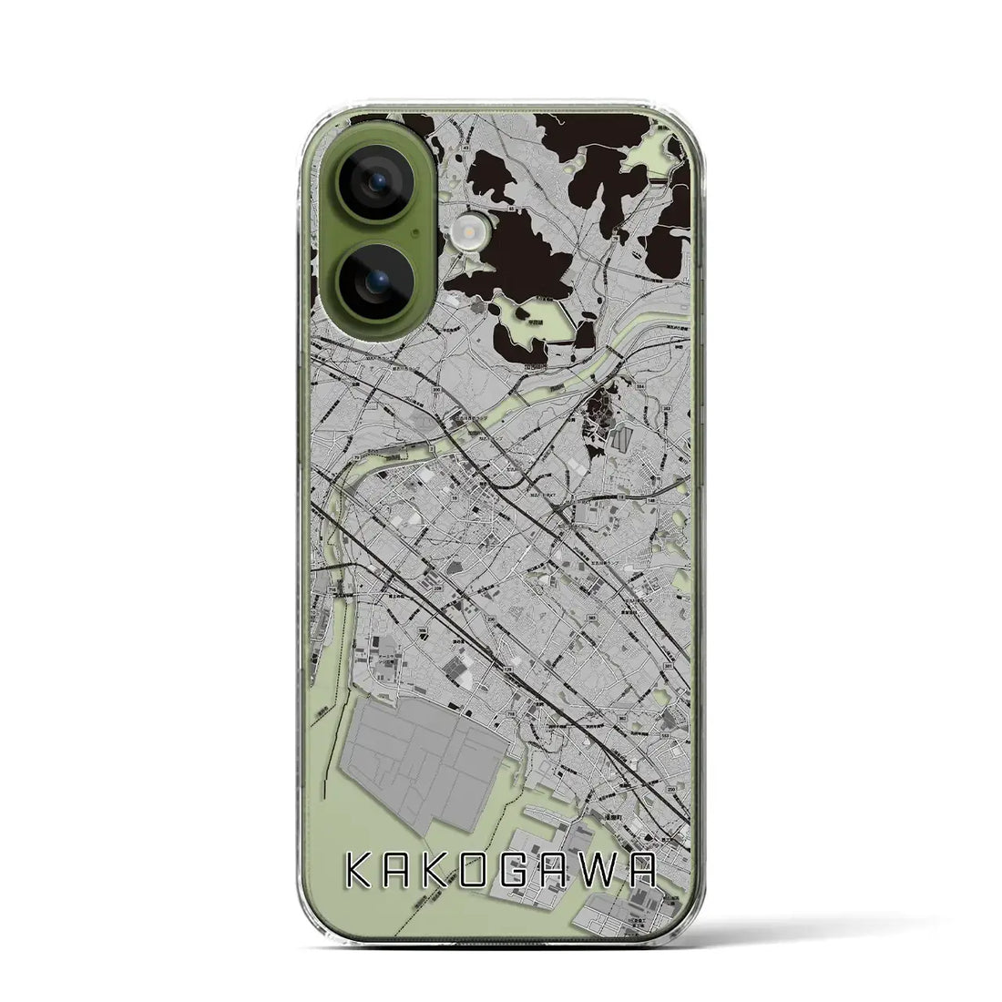 【加古川（兵庫県）】地図柄iPhoneケース（クリアタイプ）モノトーン・iPhone 17 Pro Max 用