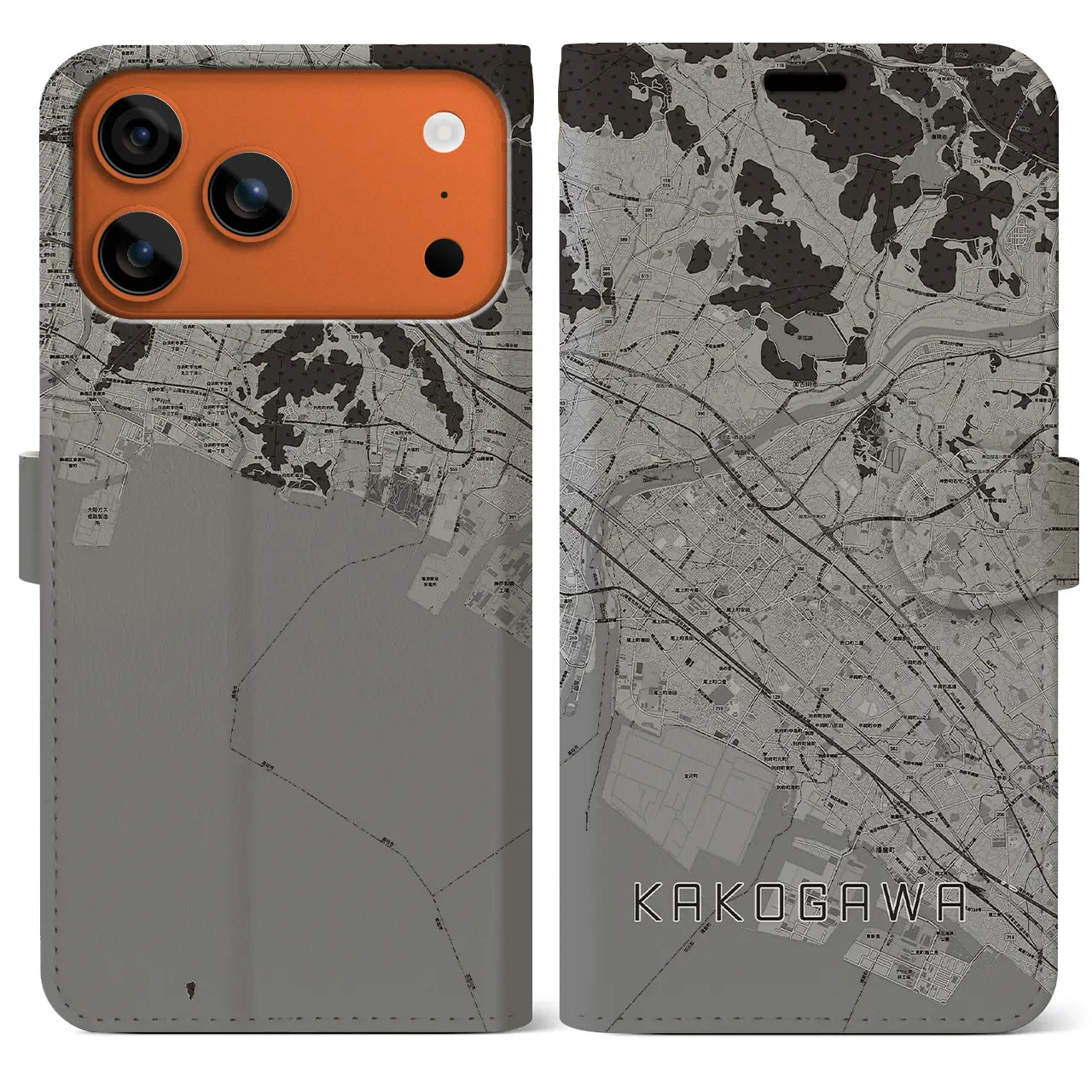 【加古川（兵庫県）】地図柄iPhoneケース（手帳タイプ）