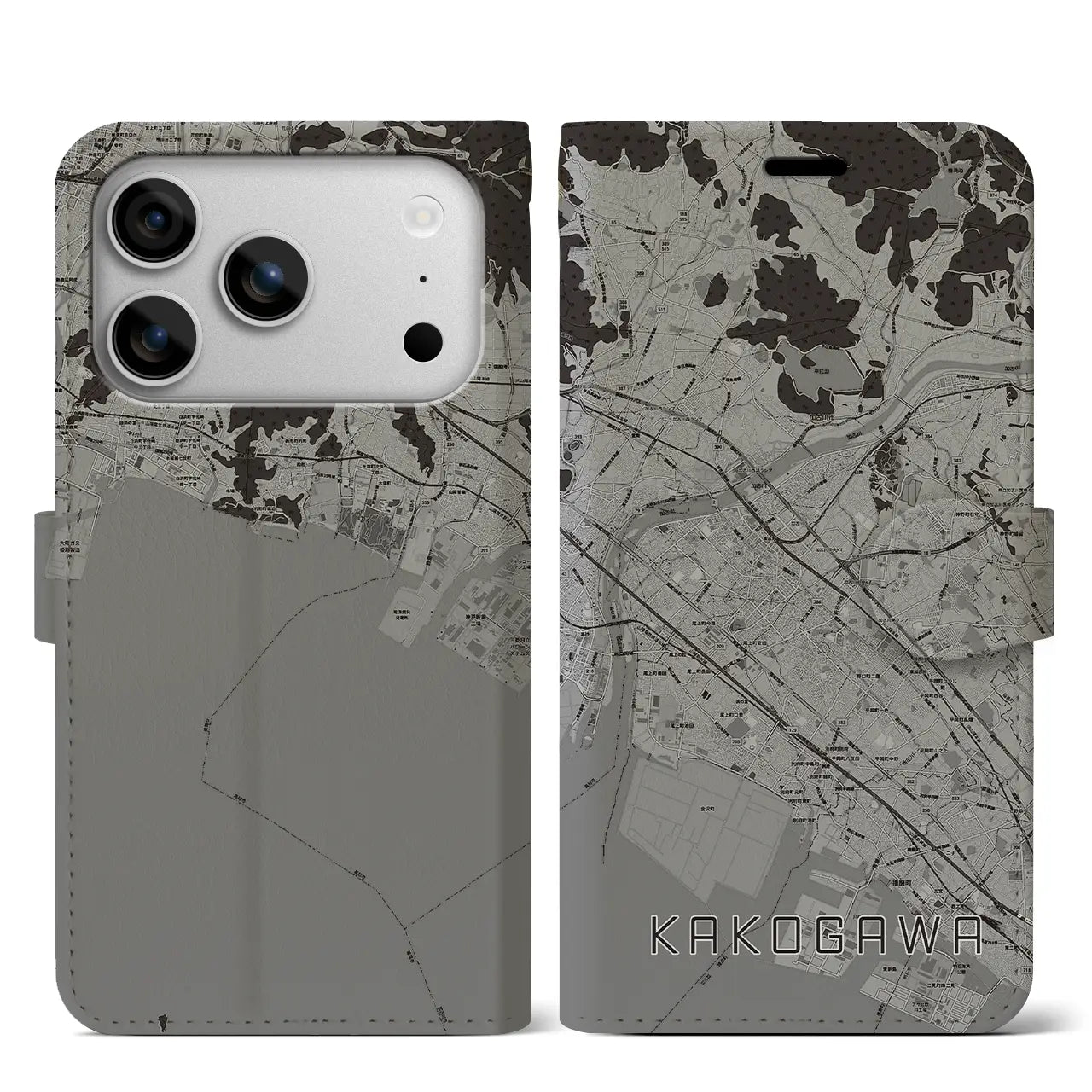 【加古川（兵庫県）】地図柄iPhoneケース（手帳タイプ）