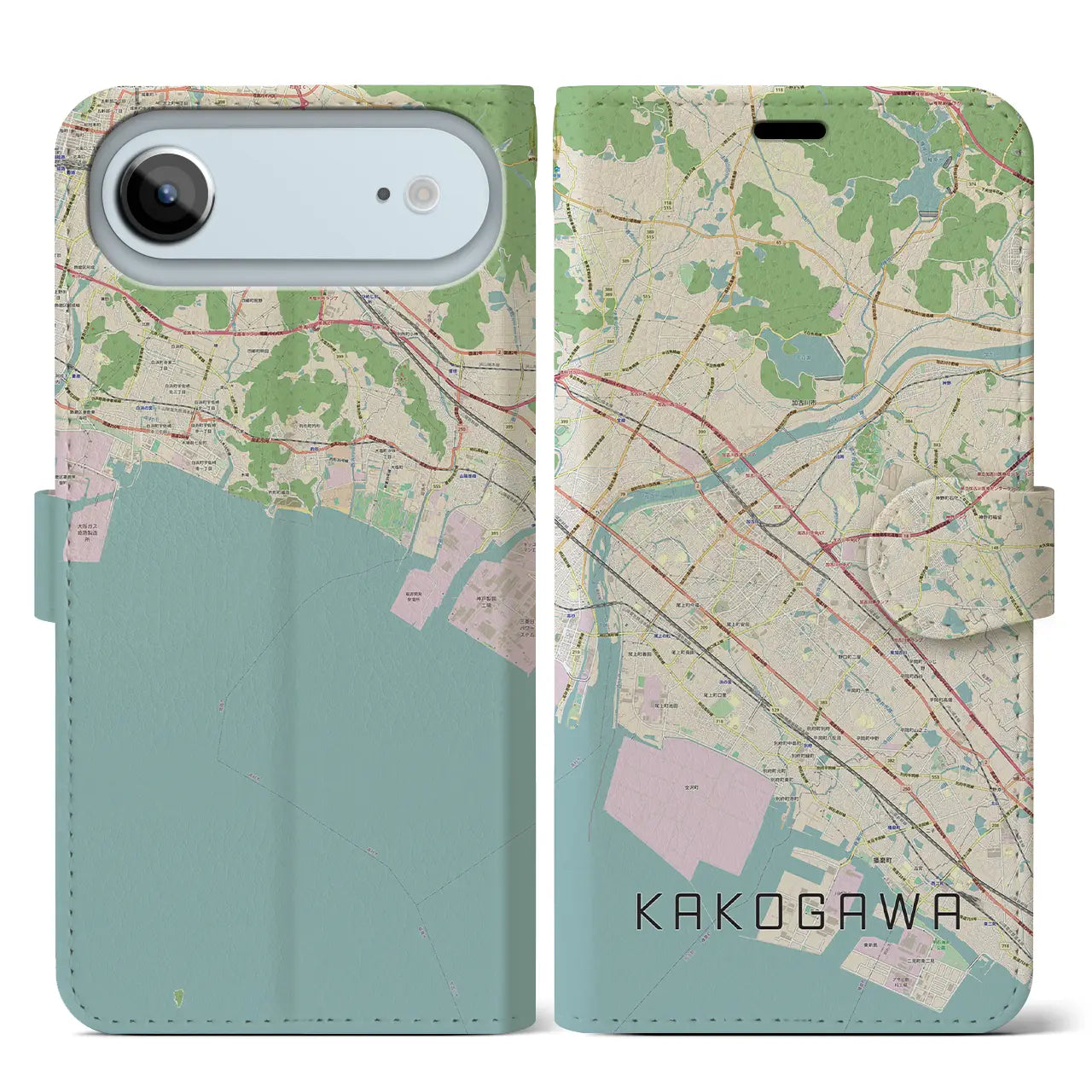 【加古川（兵庫県）】地図柄iPhoneケース（手帳タイプ）
