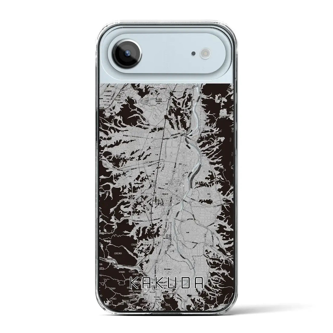 【角田(宮城県)】地図柄iPhoneケース(クリアタイプ)モノトーン・iPhone 17 Pro Max 用