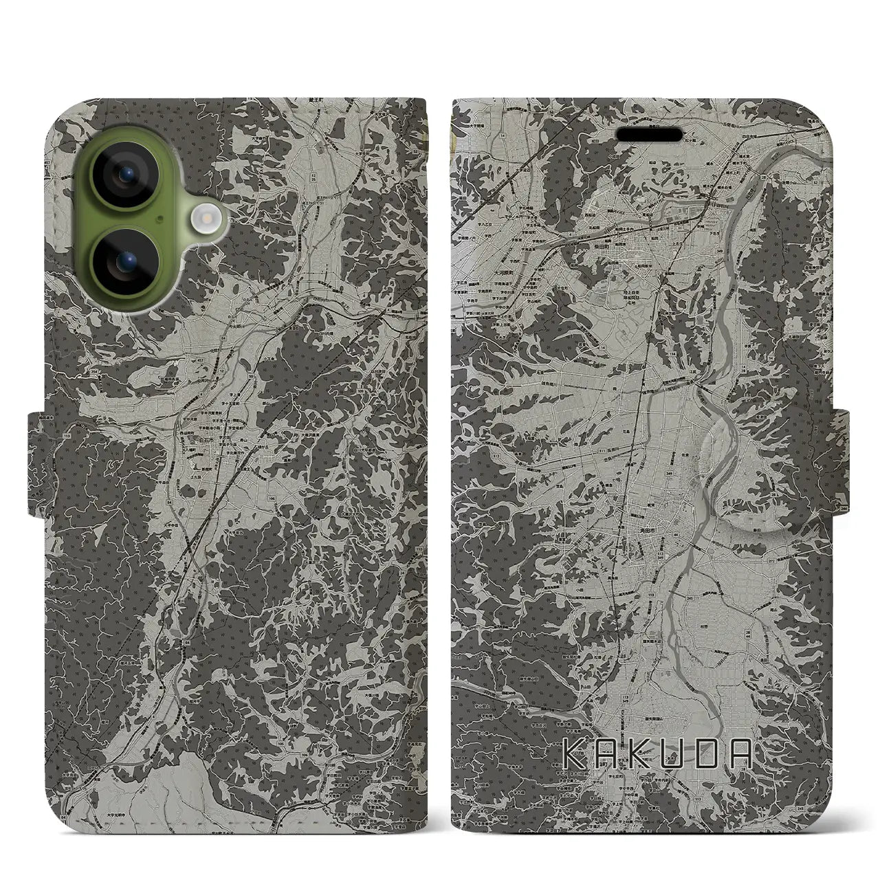 【角田（宮城県）】地図柄iPhoneケース（手帳タイプ）