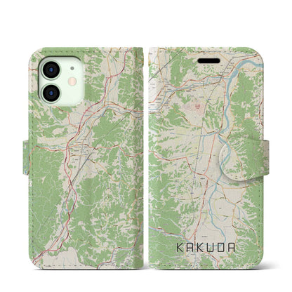 【角田（宮城県）】地図柄iPhoneケース（手帳タイプ）ナチュラル・iPhone 12 mini 用