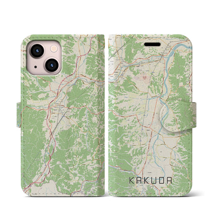 【角田（宮城県）】地図柄iPhoneケース（手帳タイプ）ナチュラル・iPhone 13 mini 用