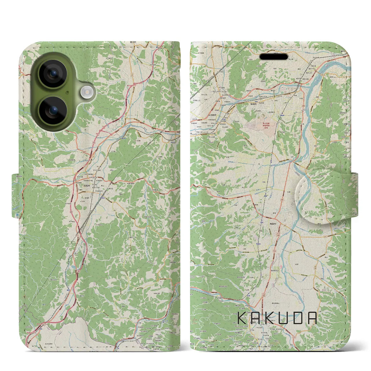 【角田（宮城県）】地図柄iPhoneケース（手帳タイプ）