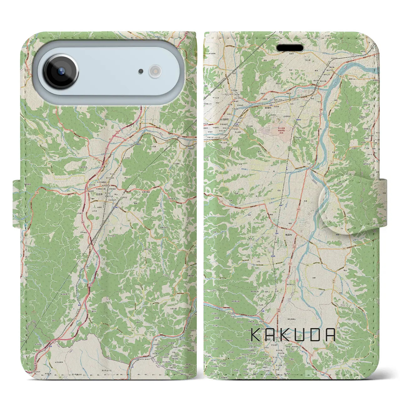 【角田（宮城県）】地図柄iPhoneケース（手帳タイプ）