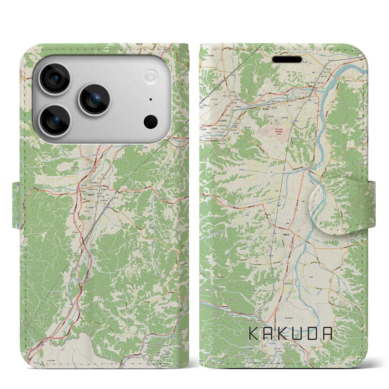 【角田（宮城県）】地図柄iPhoneケース（手帳タイプ）