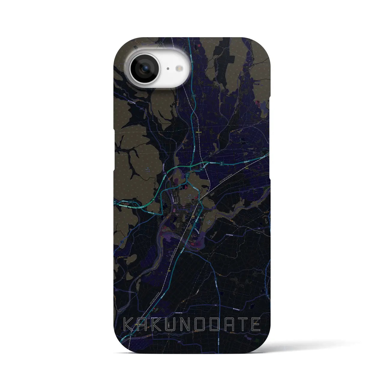 【角館（秋田県）】地図柄iPhoneケース（バックカバータイプ）