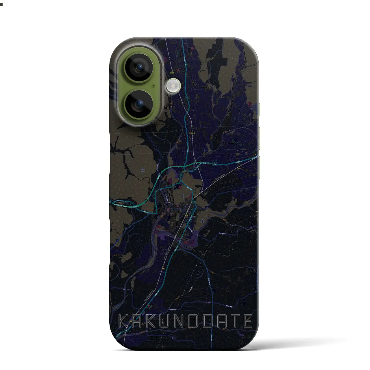 【角館（秋田県）】地図柄iPhoneケース（バックカバータイプ）