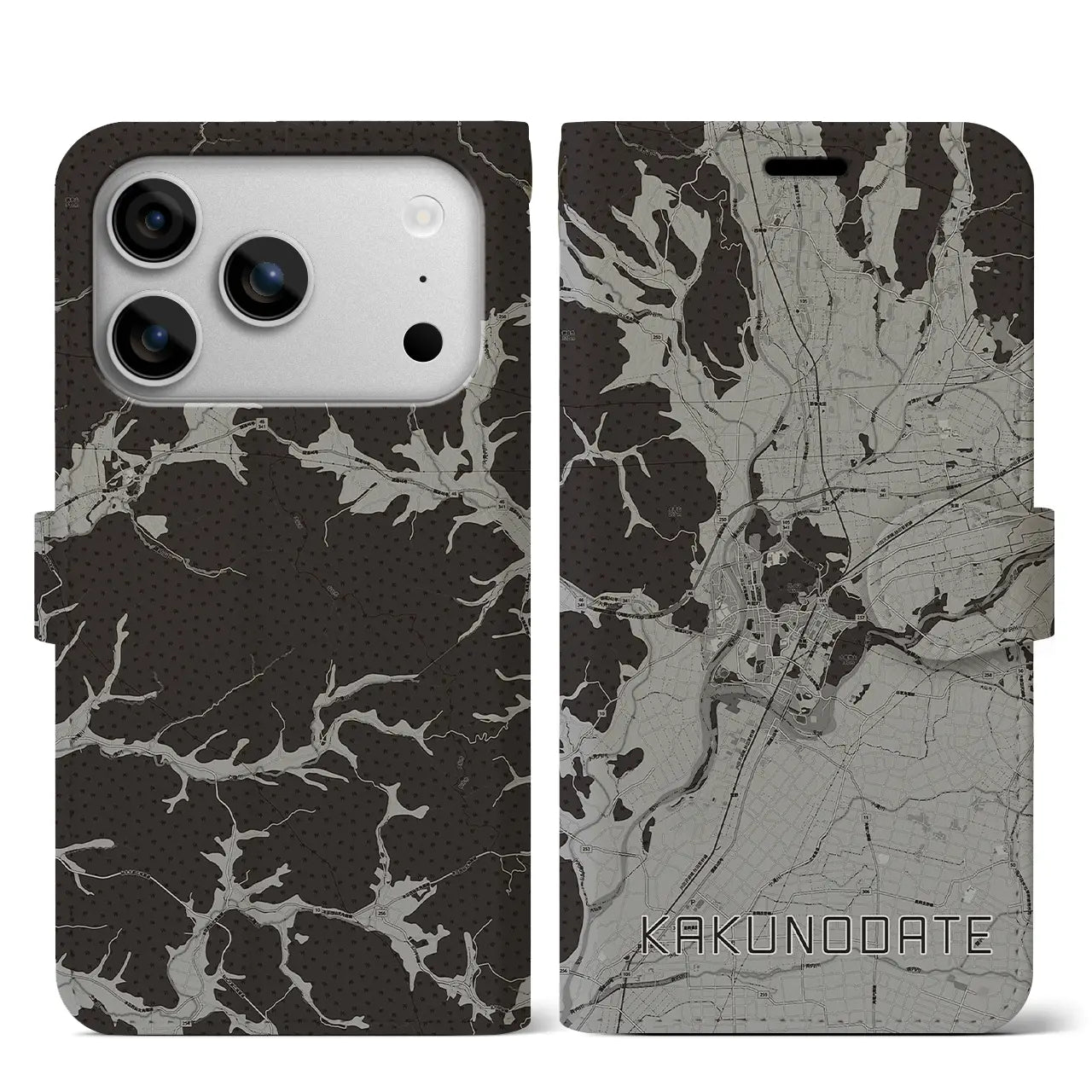 【角館（秋田県）】地図柄iPhoneケース（手帳タイプ）