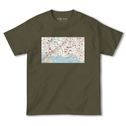 【鎌倉江ノ島（神奈川県）】イラストマップTシャツ