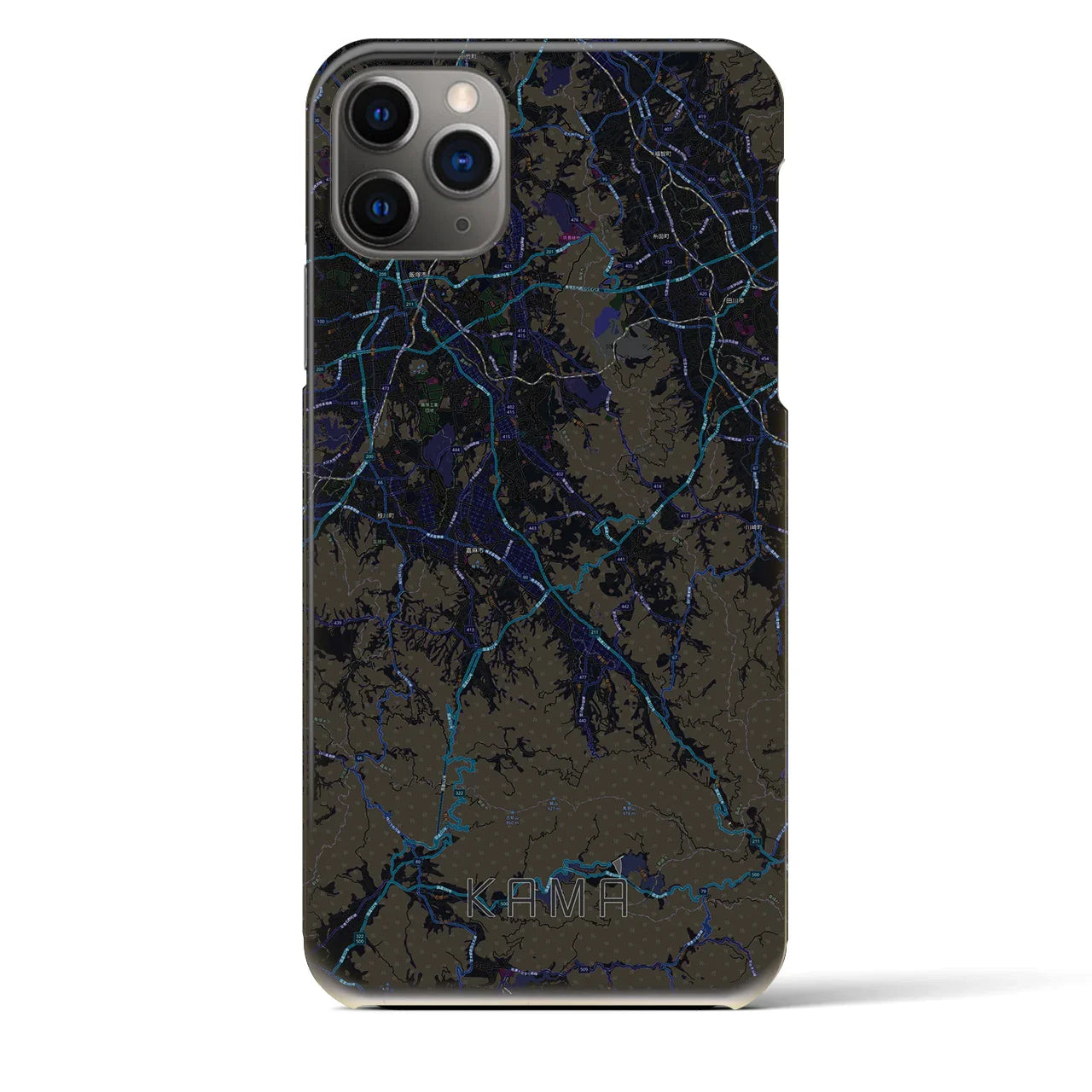 【嘉麻（福岡県）】地図柄iPhoneケース（バックカバータイプ）