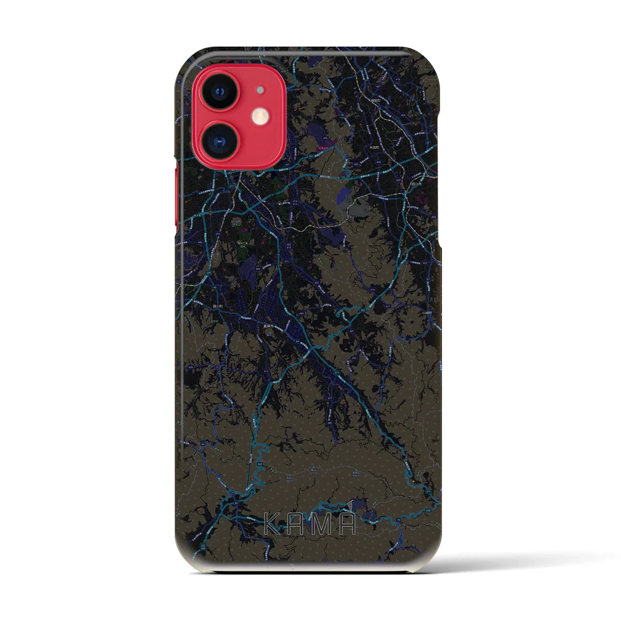 【嘉麻（福岡県）】地図柄iPhoneケース（バックカバータイプ）